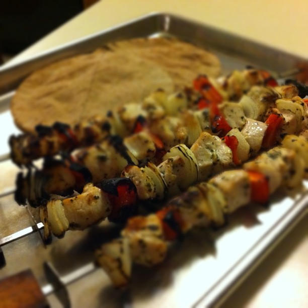Greek chicken gyros. Yummy...
