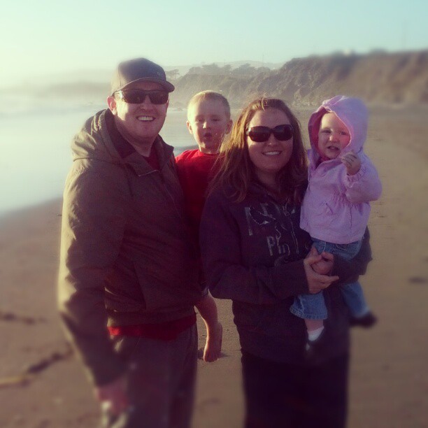 Family at the beach on the fourth.