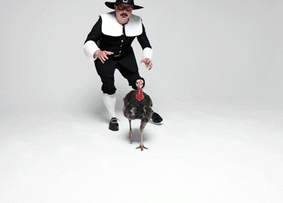John Hodgman Chasing a Turkey